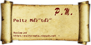 Peltz Máté névjegykártya